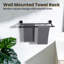 Double barre à serviettes en acier inoxydable SUS 304, porte-serviettes mural pour salle de bain-104901287-104901291