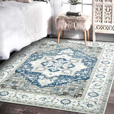 Floral Machine Printed 160cm X 230cm Area Rug