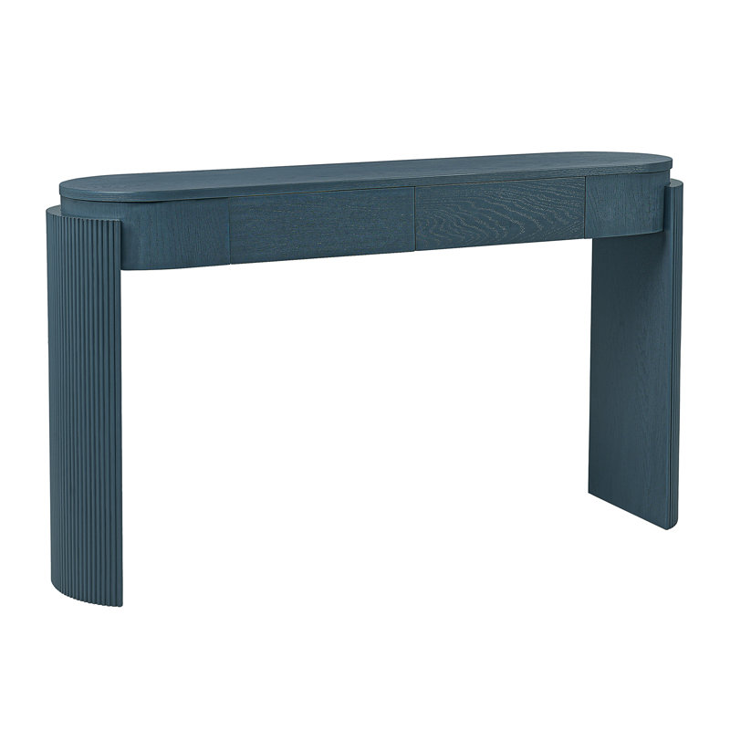 Trexm Entryway Table With Grain Finish, Navy Blue