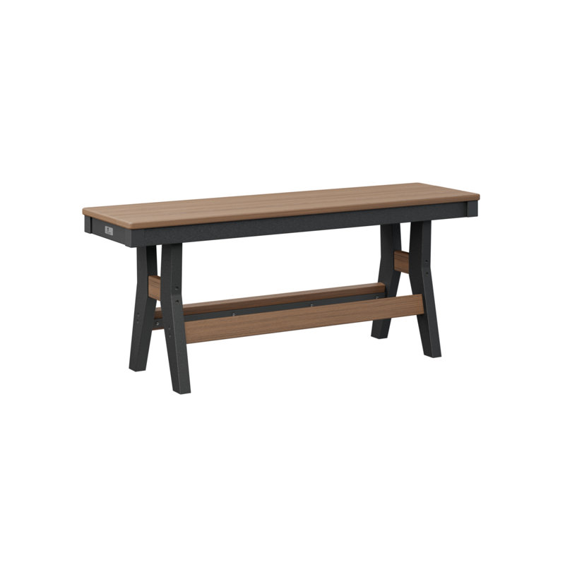 Harbor Outdoor Bench, 18" H x 44" W x 12.5" D, Antique Mahogany/Black