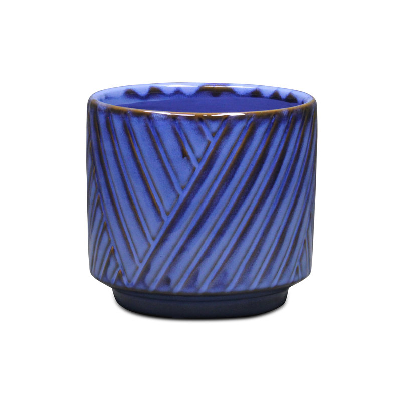 Kettering Handmade Ceramic Pot Planter, 5.25" H x 6" W x 6" D, Blue