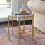 Coquina Glass Top Abstract End Table-93810367-16540841
