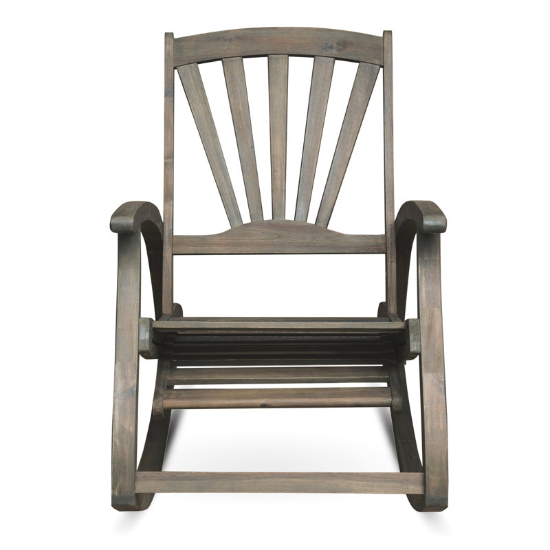 Chaise berçante grise avec résistance aux intempéries et repose-pieds extensible, Gris