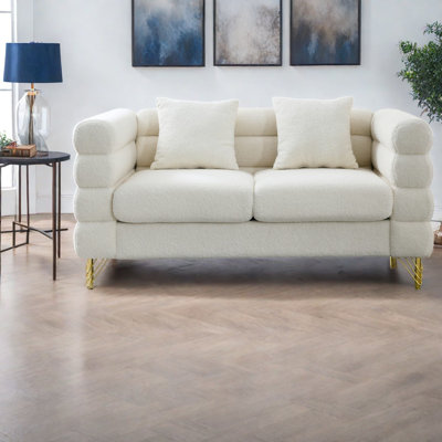 Compression Deep Seat Sectionals, Teddy Fabric Modern Home Sofa