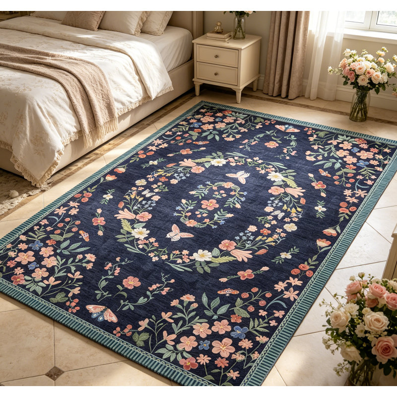 Tapis lavable à la machine Modern Modern, Bleu