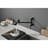 Wall Mounted Brass Pot Filler, Matte Black Finish With Double Handles For Smooth Water Control Kitchen Filler Faucet, Modern Foldable Arm And Fingerprint--2020049315