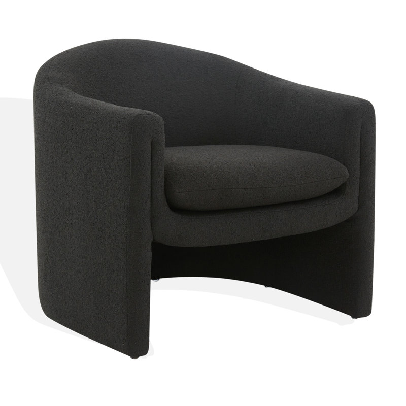 Fauteuil demi-tonneau 32,87 po Pollman, Bouclé noir