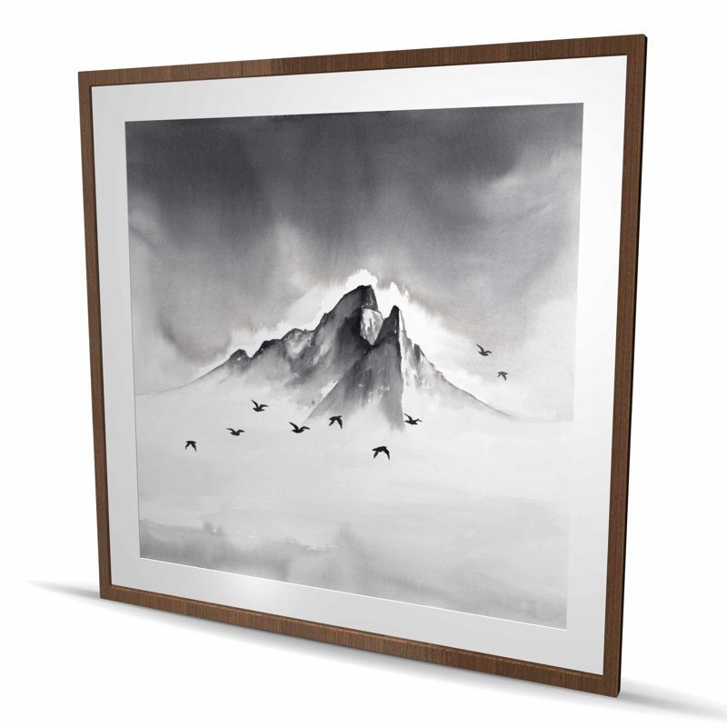 Sommet de la montagne - reproduction encadrée mat pour décor de chambre à coucher