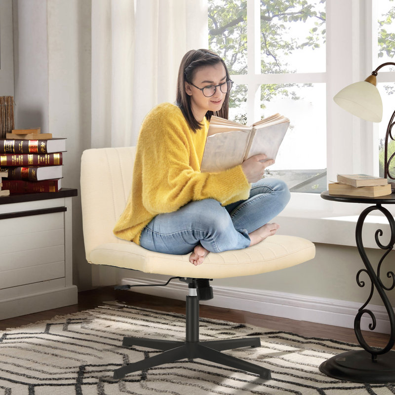 Chaise de bureau sans accoudoirs Criss, Beige