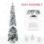 Arbre de Noël artificiel de 4 pi avec 4 branches, 225 branches floquées par la neige, 100 lumières DEL blanches ou colorées, forme Downswept
