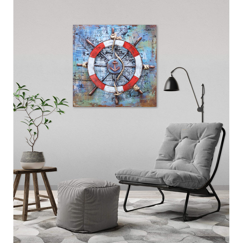 Handmade Coastal Transportation Wall Decor on Metal