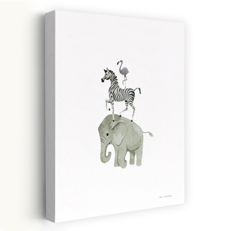 Art contemporain éléphant zébré contemporain, H 24 po x l 16 po