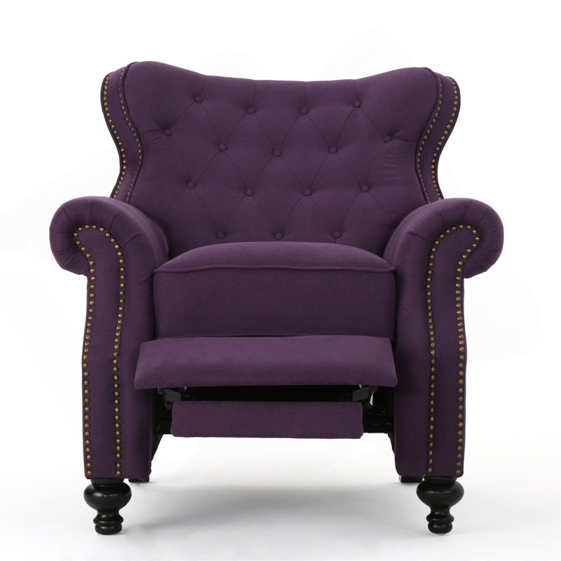 Cozad 39.76" Wide Faux Leather Manual Wing Chair Recliner, Purple