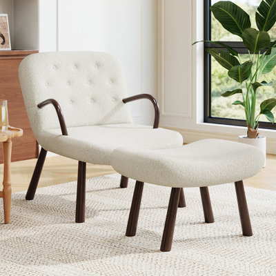 Kepper Upholstered Armchair with Footstool