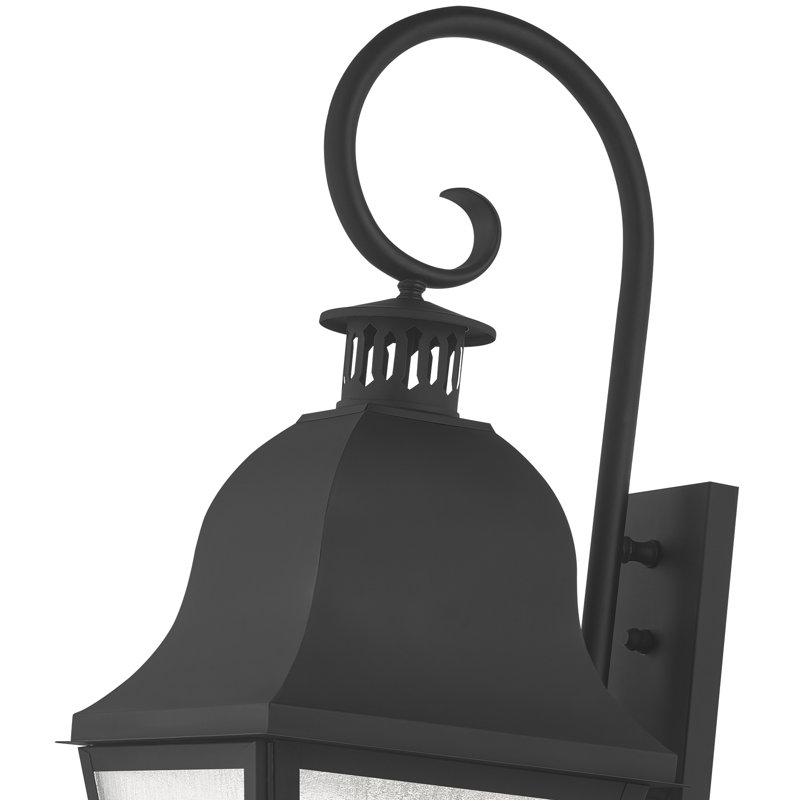 Lanterne murale d'extérieur en verre Arnné, Noir, H 30,5 po x l 10,5 po x P 13 po