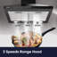 Hotte de cuisine murale 24 pouces noire avec 3 vitesses d'extraction-126427227