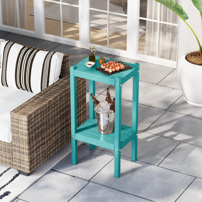 Table d'appoint d'extérieur carrée Mkiyah L 18,45 po x l 18,45 po