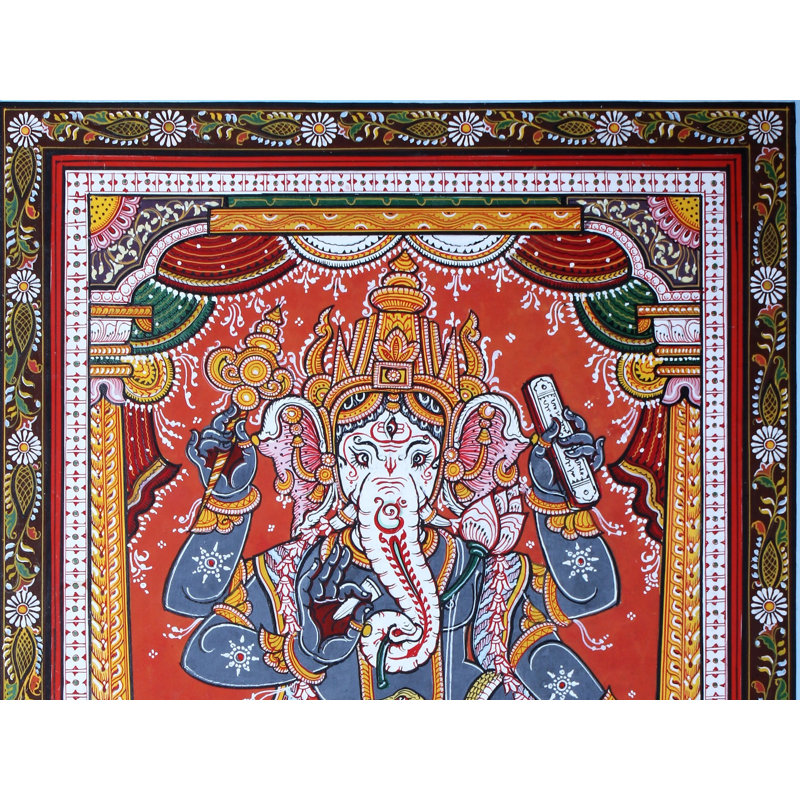Ganesha debout | Paata, peinture de l'Orissa