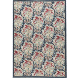 Hand-Knotted High-Quality Navy and Red Area Rug