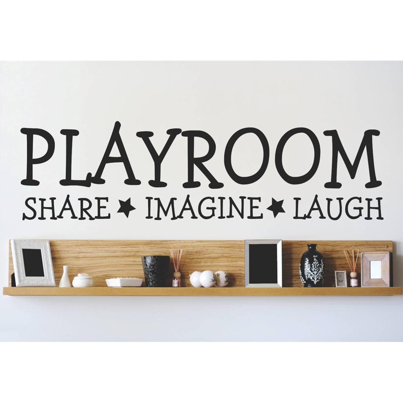 Décalcomanie murale salle jeux share imagine, Noir, H 6 po x l 30 po x P 0,16 po