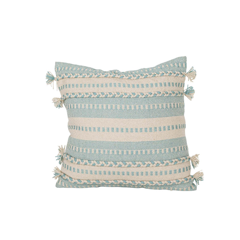 Boho Fringed Outdoor Throw Pillow