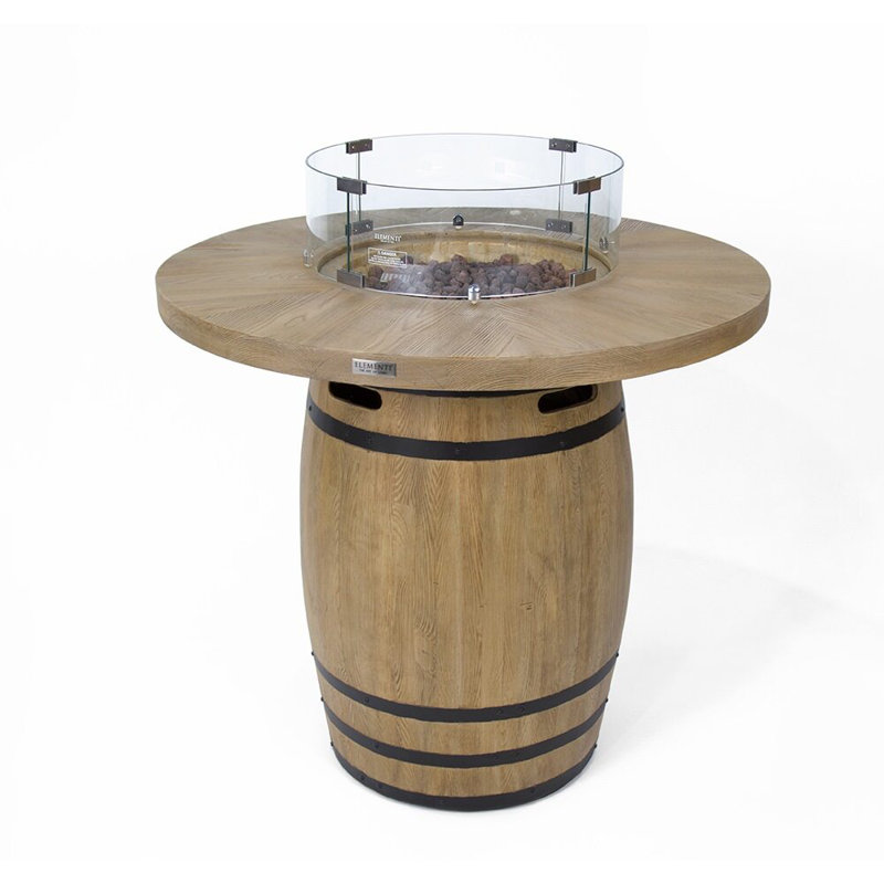 Tuscany 48" Outdoor Bar Height Concrete Propane Fire Table 45,000 BTU - Includes Lava Rocks & PVC Cover