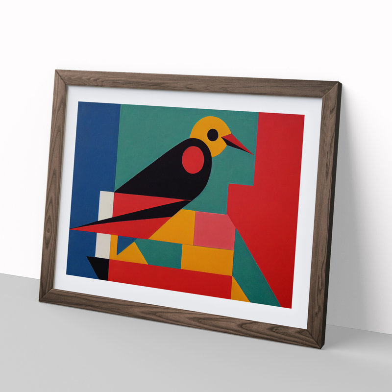 Overwhelming Abstract Bird - Framed Print, 34cm H x 46cm W x 2cm D, Walnut