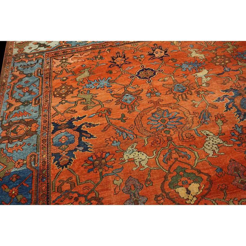 Hand Knotted Wool Floral Area Rug