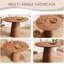 Table de salle à manger circulaire 43 pouces, table ronde minimaliste moderne, table de salle à manger en panneau de fibres à densité moyenne, poignée et deux paquets