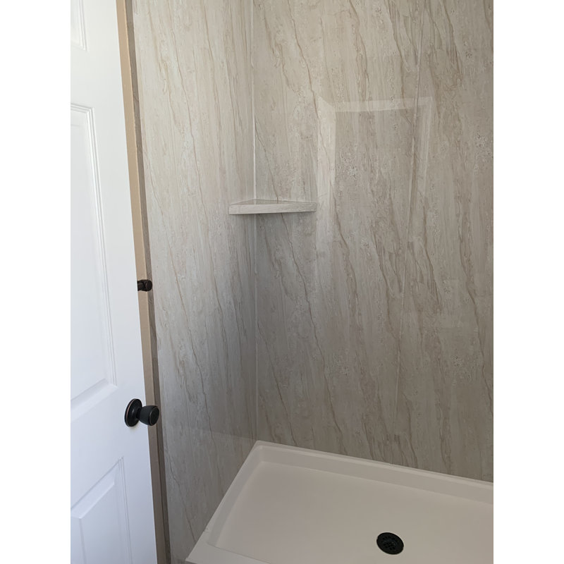 Polymarm 48" W 80" H 48" D Two Wall Composite Shower Wall Panel Surround, Diana Reale