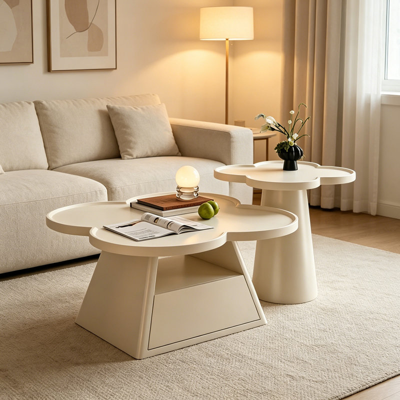 Cline, H 15,74 po x L 27,55 po x l 27,55 po, Blanc, Blanc