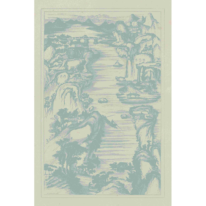 Vue d'oiseau chinois à Spa II, H 48 po x l 32 po