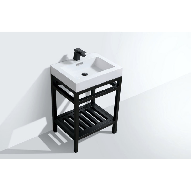 Ensemble de meuble-lavabo simple 24 po Halesowen, Noir mat