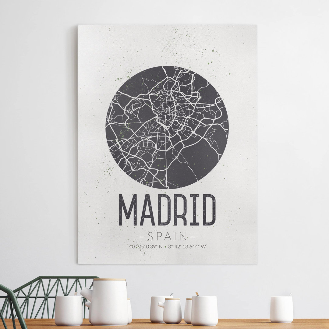 Leinwandbild Stadtplan Madrid