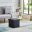 Repose-pieds de rangement carré en similicuir de 14,76 po Markeitha-901401170