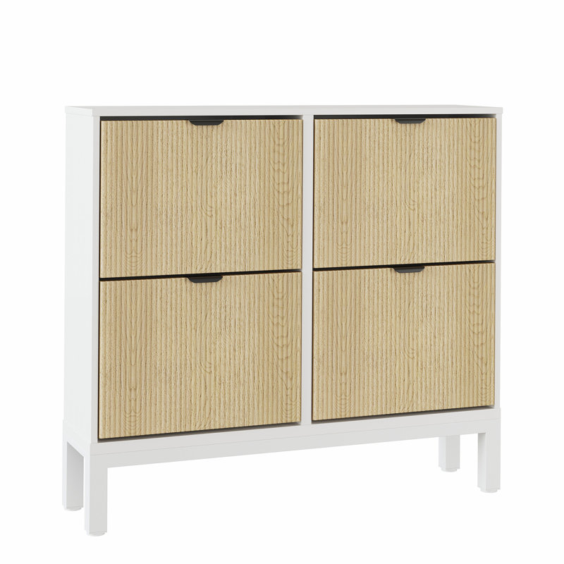 Shoe Storage Cabinet, Oak Wood