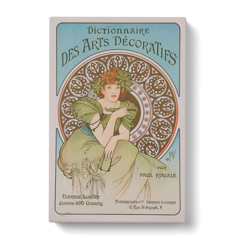 Decorative Arts by Alphonse Mucha - Wrapped Canvas Painting, 50cm H x 35cm W x 3cm D