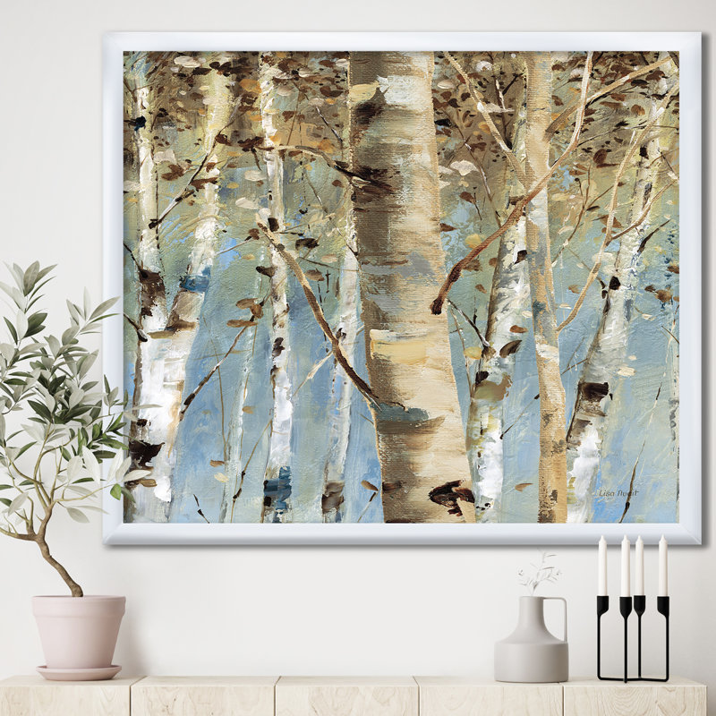 Cadre photo « white bouleau forest ii », reproduction sur toile, Cadre blanc, H 16 po x l 16 po x P 1 po