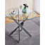 Table moderne à économie d'espace avec verre trempé et pieds en métal