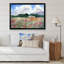 Paysage avec un champ de fleurs blanches et roses - Peinture sur toile-67442539-67442551