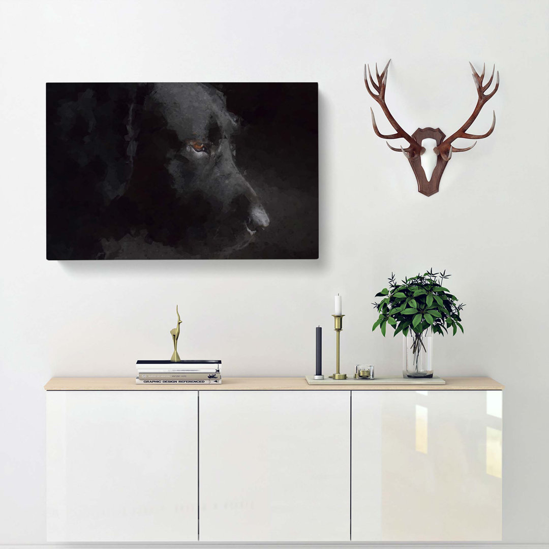 Black Labrador Retriever in Abstract - Wrapped Canvas