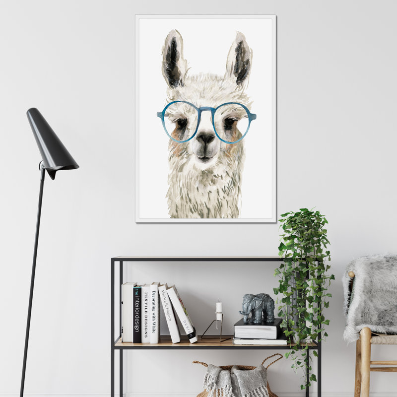 Hip Llama II by Victoria Borges - Painting, 95cm H x 65cm W, White Framed Paper Print