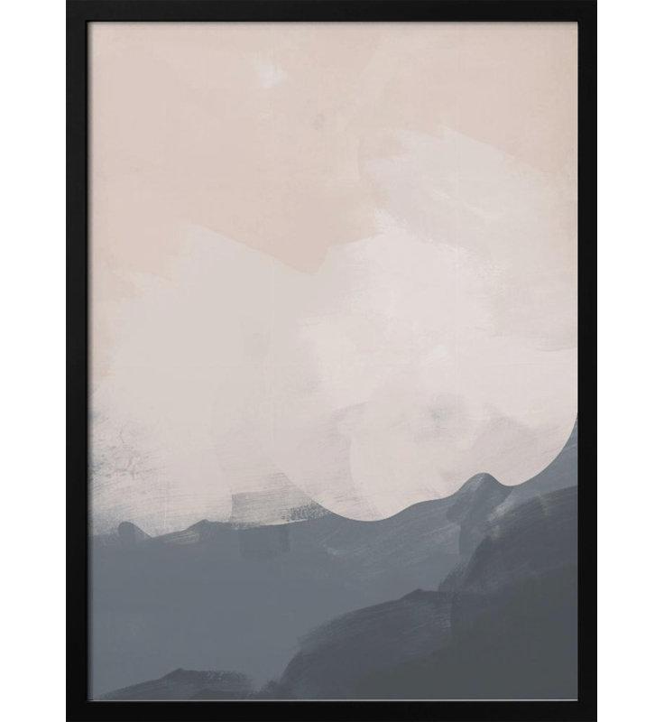 "Abtract Illustration1", art mural texturé encadré, H 48 po x l 36 po, Cadre noir