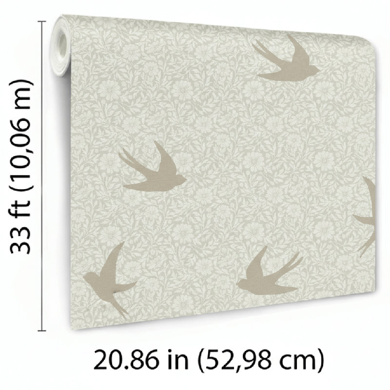 Papier peint Sparrow Silhouettes, Green