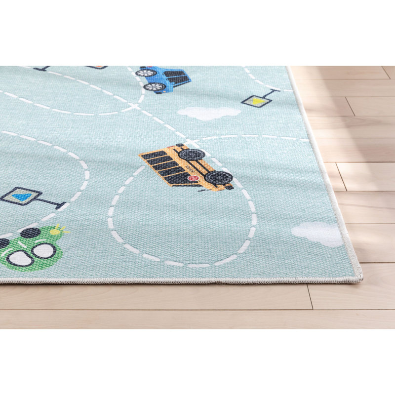 Tapis beige Klingbeil, Rectangle 5 pi x 7 pi, Vert