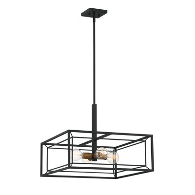 Luminaire suspendu rectangulaire à 4 lumières Akina
