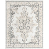 Traditional Makay Area Rug Cream Color