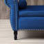 Aijia 63 "Velvet multifonctionnel banc de rangement rectangulaire canapé tabouret boutons capitonné avec garniture cloutée pieds en bois massif avec 1 coussin, bleu-1752404694-1752404692