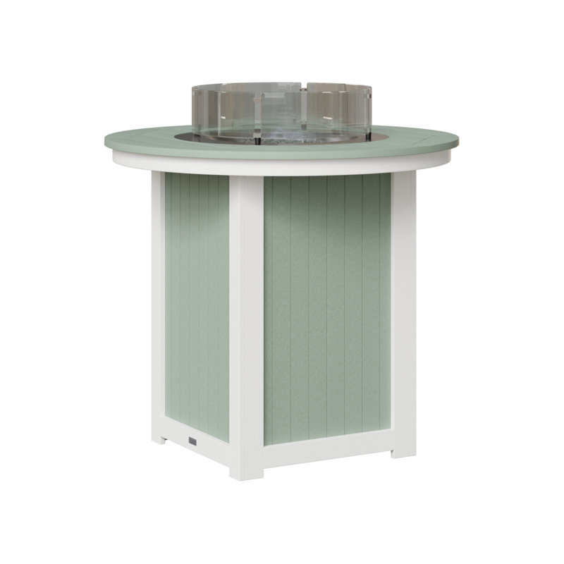 Foyer de table avec barre ronde 44 po Berlin Gardens Donoma, Dessus écume de mer avec base blanche