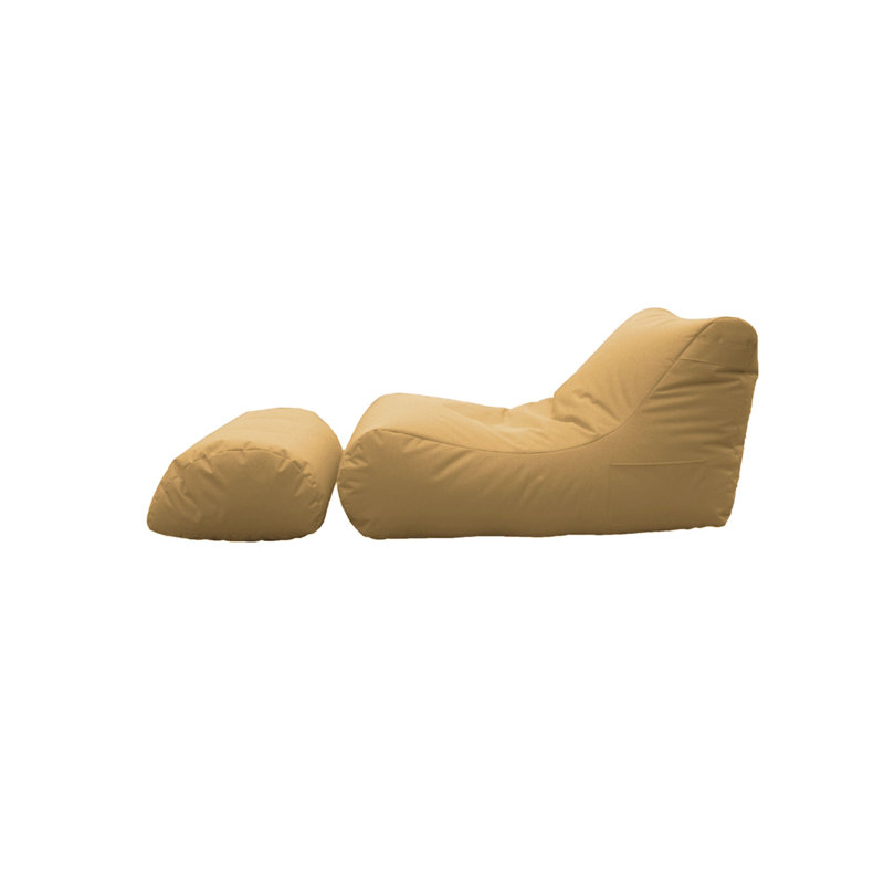 Russel Upholstered Chaise Lounge, Beige